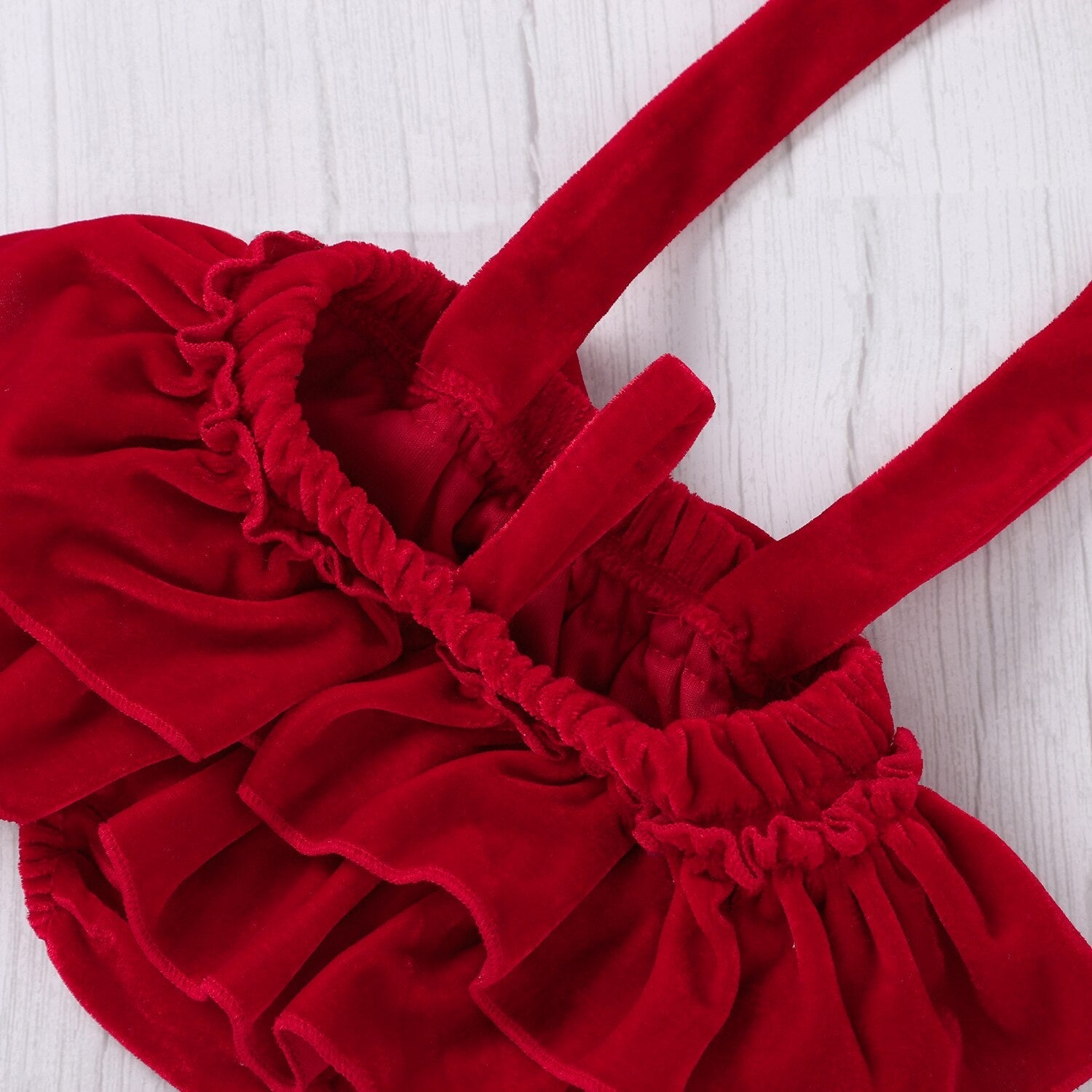Baby Girls Red & White Bodysuit & Pinafore Dress & Headband Set (Age 6m-24m)