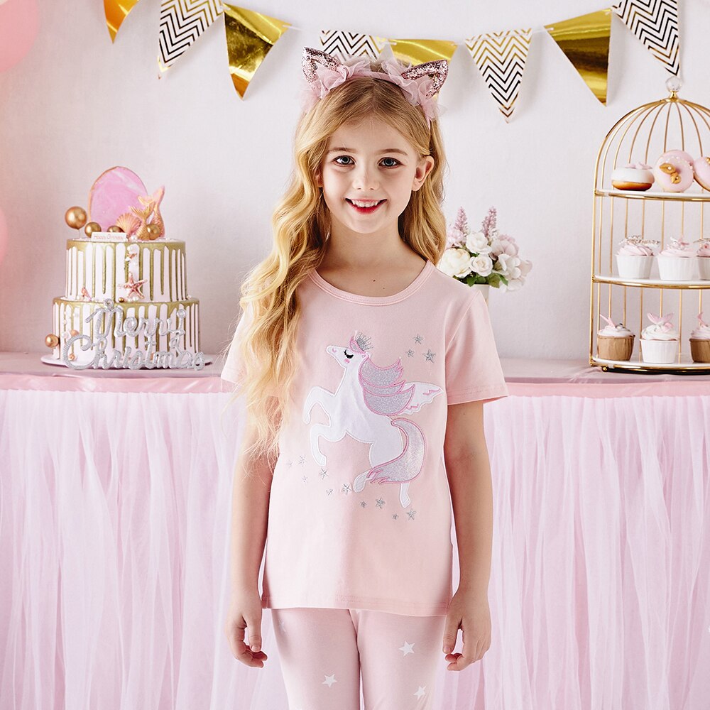 Girls Pink Unicorn T-Shirt (Age 5Y-6Y) Pink