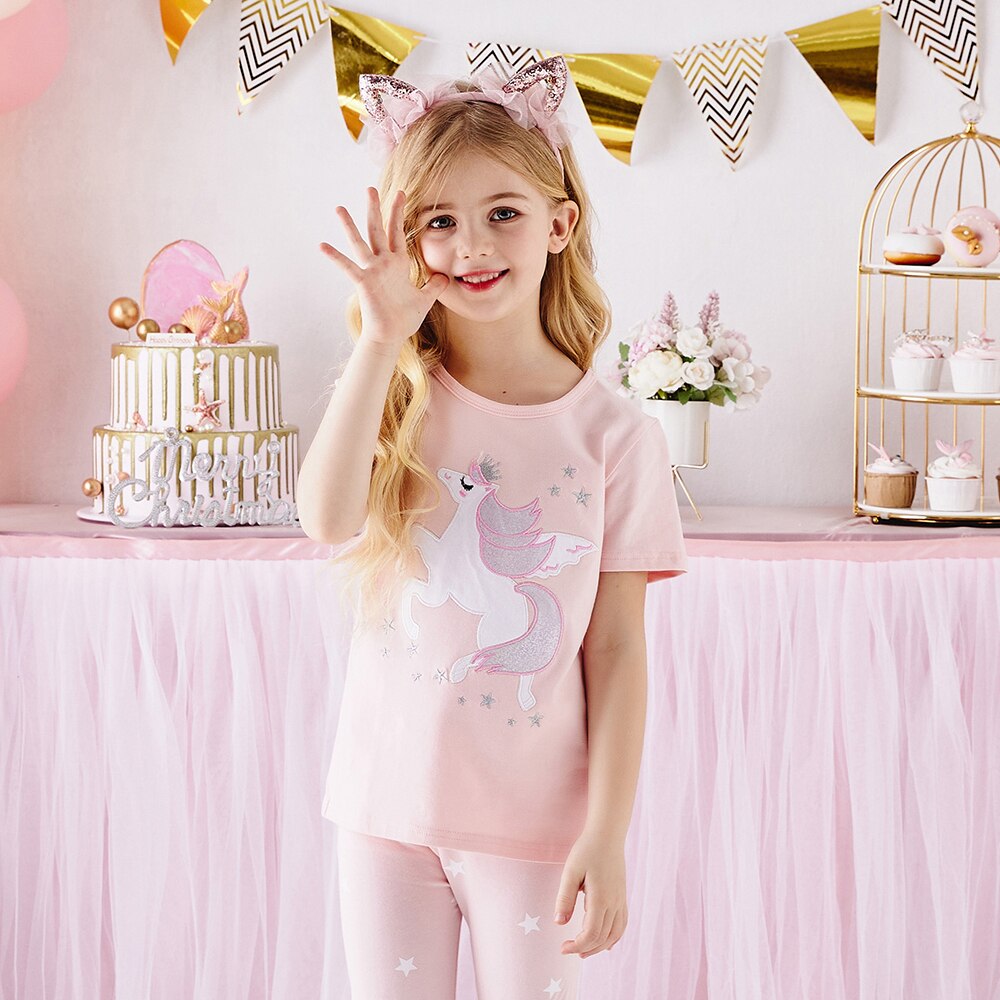 Girls Pink Unicorn T-Shirt (Age 5Y-6Y)