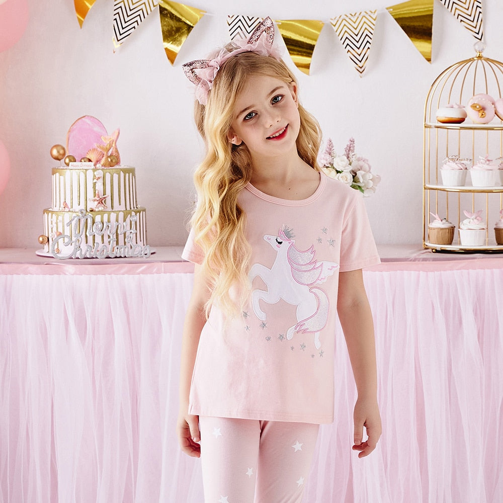Girls Pink Unicorn T-Shirt (Age 5Y-6Y)