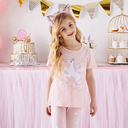 Girls Pink Unicorn T-Shirt (Age 5Y-6Y)