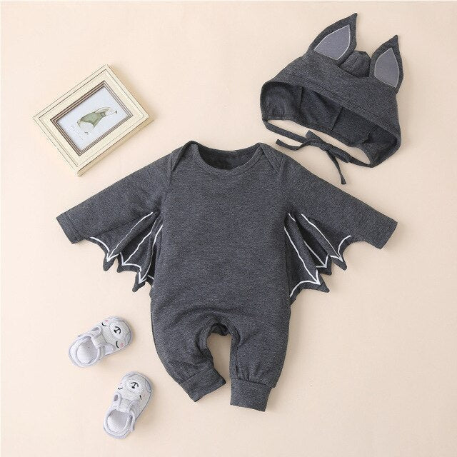 Baby Bat Costume (Age Newborn - 12M) Dark Grey