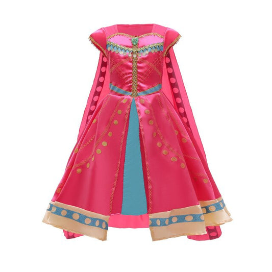 Girls Pink Princess Dress Up Halloween Costume Dress (Age 3-12YRS) Pink