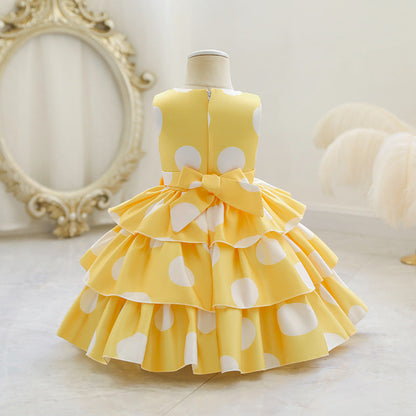Girls Polka Dot Ruffle Dress (Age 18M-7YRS)