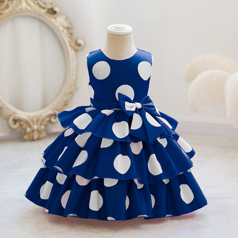 Girls Polka Dot Ruffle Dress (Age 18M-7YRS)