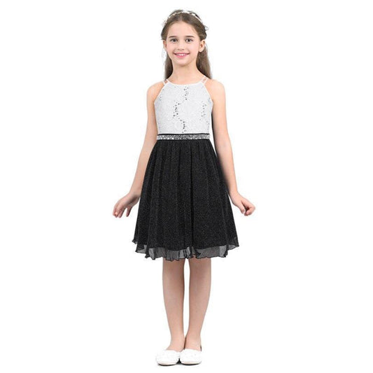 Girls Sequin Floral Tulle Dress (Age 6-14yrs)