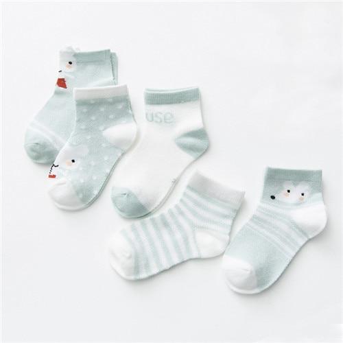 5 Pack Baby Cotton Socks Multi Mouse