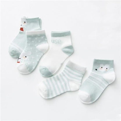 5 Pack Baby Cotton Socks Multi Mouse