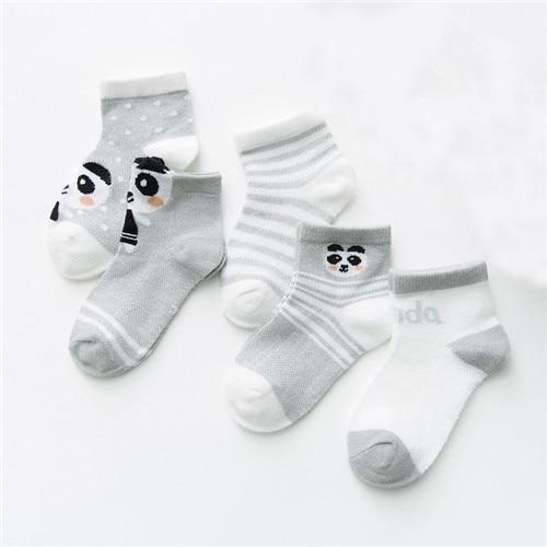 5 Pack Baby Cotton Socks Multi Panda