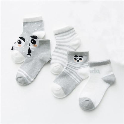 5 Pack Baby Cotton Socks Multi Panda