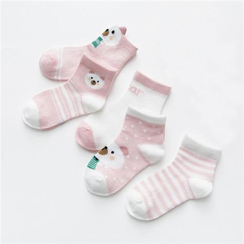 5 Pack Baby Cotton Socks Multi Bear