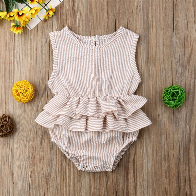 Baby Girls Ruffle Bodysuit Romper (Age 6m-24m)