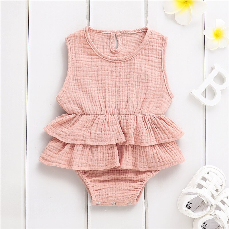 Baby Girls Ruffle Bodysuit Romper (Age 6m-24m)