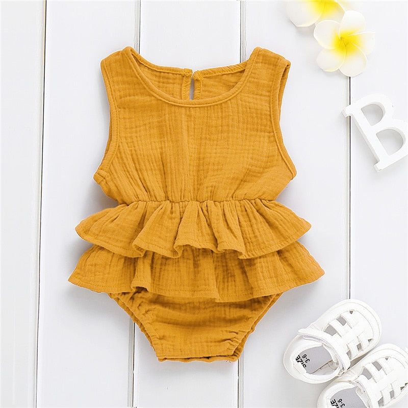 Baby Girls Ruffle Bodysuit Romper (Age 6m-24m)