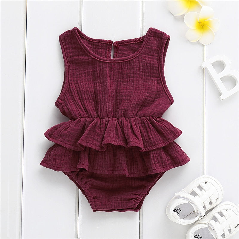 Baby Girls Ruffle Bodysuit Romper (Age 6m-24m)