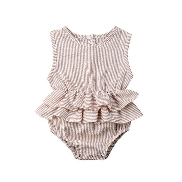 Baby Girls Ruffle Bodysuit Romper (Age 6m-24m) Blush
