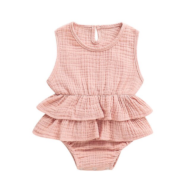 Baby Girls Ruffle Bodysuit Romper (Age 6m-24m) Pink