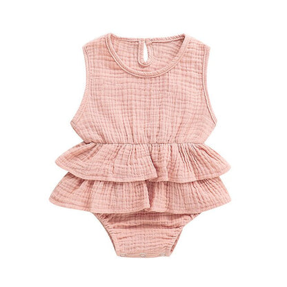 Baby Girls Ruffle Bodysuit Romper (Age 6m-24m) Pink