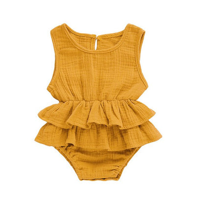 Baby Girls Ruffle Bodysuit Romper (Age 6m-24m) Yellow