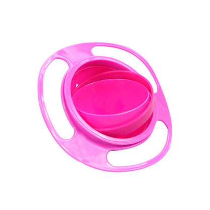 Baby Non Spill 360 Rotating Feeding Bowl Pink